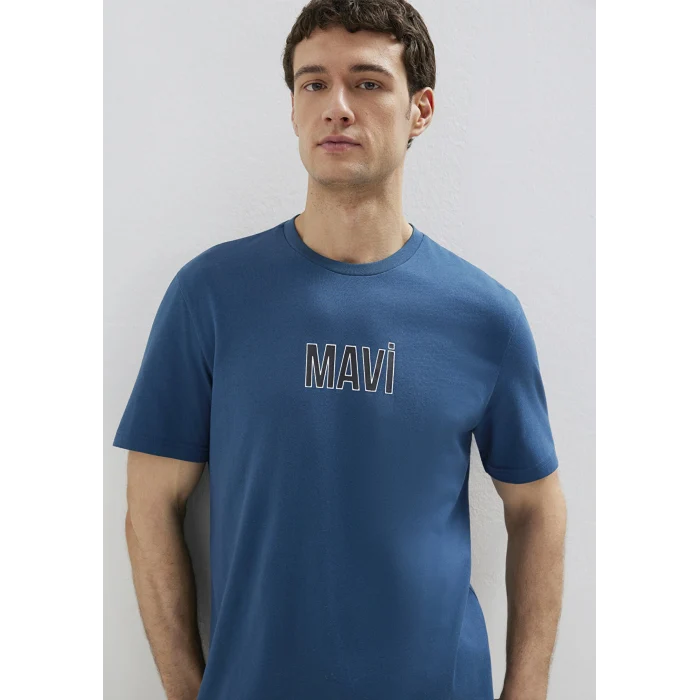 Mavi 0613186-70764 Mavi Logo Baskılı Mavi Tişört