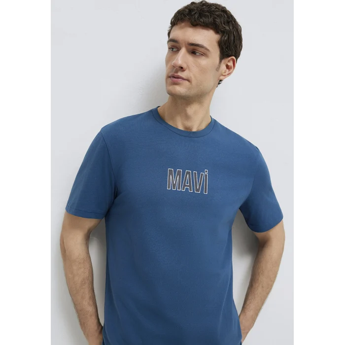 Mavi 0613186-70764 Mavi Logo Baskılı Mavi Tişört