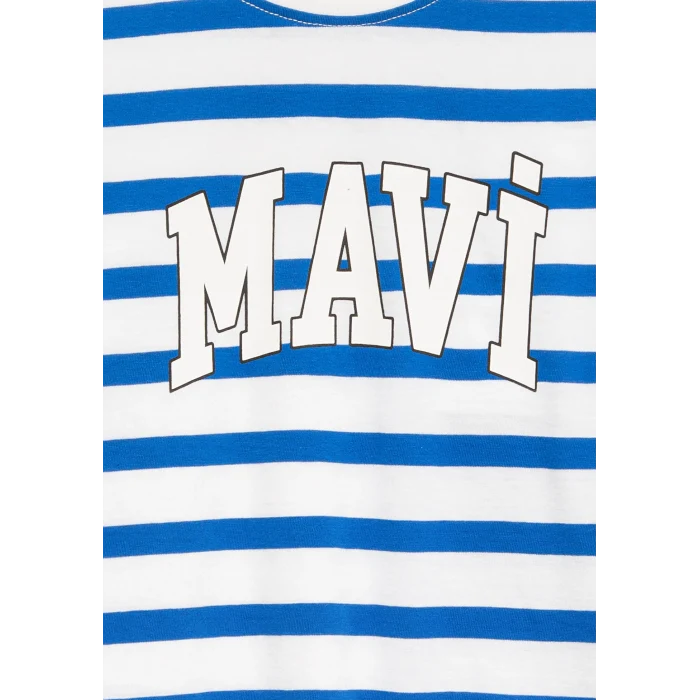 Mavi 6610251-91364 Mavi Baskılı Mavi Tişört