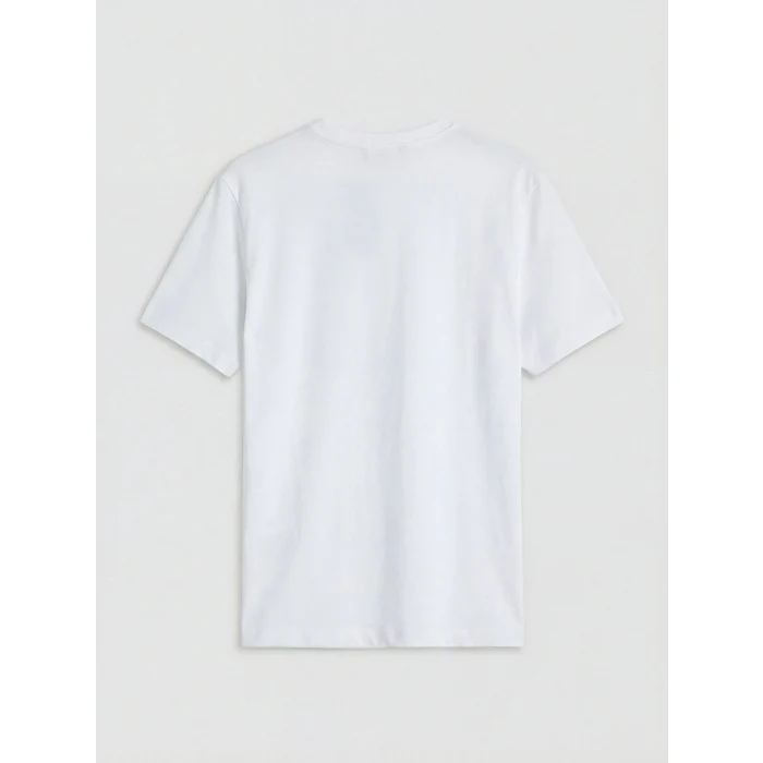 XSIDE Beyaz Bisiklet Yaka Baskılı Penye Erkek Tişört