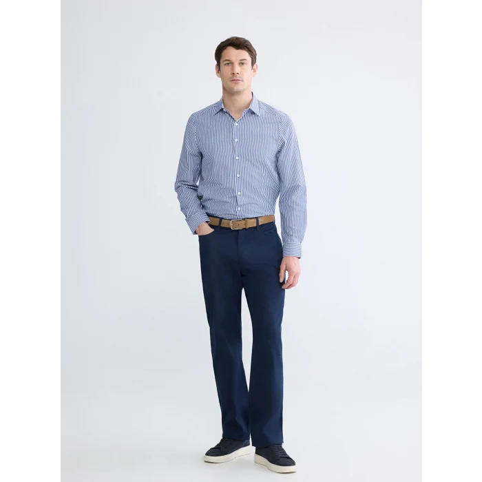 LCW BUSINESS Lacivert Slim Fit Çizgili Erkek Gömlek