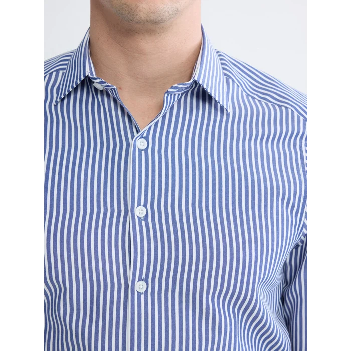 LCW BUSINESS Lacivert Slim Fit Çizgili Erkek Gömlek