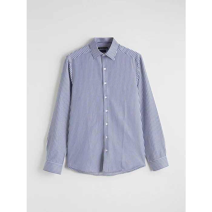 LCW BUSINESS Lacivert Slim Fit Çizgili Erkek Gömlek