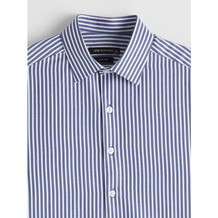 LCW BUSINESS Lacivert Slim Fit Çizgili Erkek Gömlek