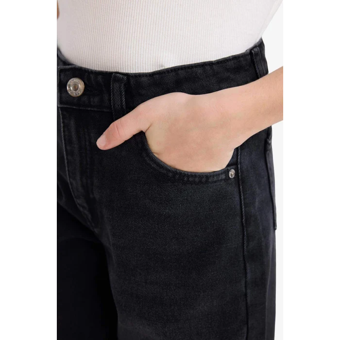 Defacto G4655A8NM55 Gri Straıght Wıde Geniş Paça Jean Pantolon Kız Çocuk