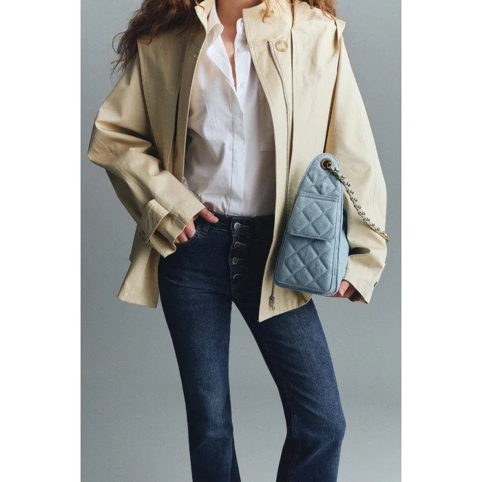 Defacto G8880AXNM28 Mavi Mia Flare Fıt Normal Bel Uzun Jean Yıkamalı Pantolon