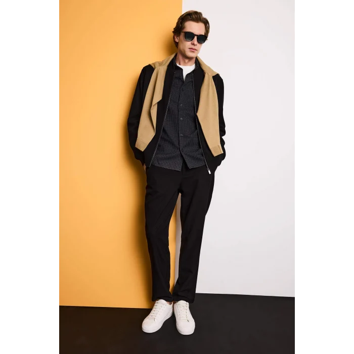 Defacto B8577AXBK27 Siyah Tailored Fit Düz Paça Pantolon
