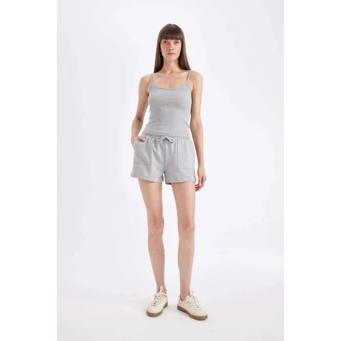 Defacto D3327AXGR453 Gri Basıc Bermuda Şort