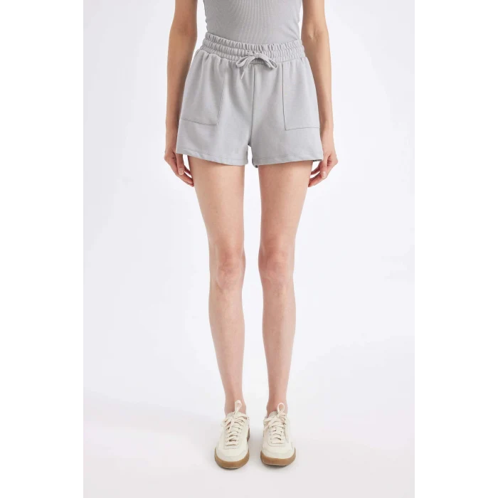 Defacto D3327AXGR453 Gri Basıc Bermuda Şort