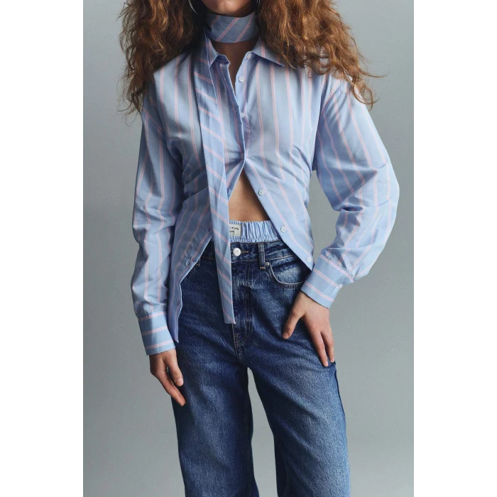 Defacto G3541AXNM28 Mavi Straıght Fıt Yüksek Bel Uzun Jean Yıkamalı Pantolon