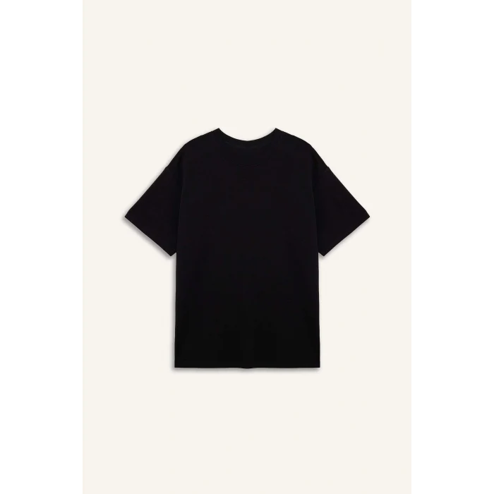 Defacto D7127AXBK81 Siyah Oversıze Bisiklet Yaka Sporcu Modal Kısa Kollu Tişört