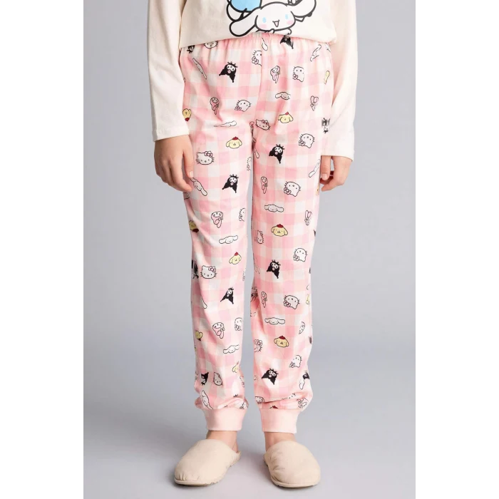 Defacto H1070A8ER100 Ekru Hello Kıtty 2li Pijama Takımı Kız Çocuk