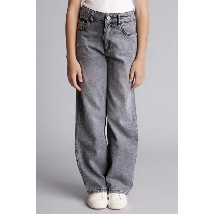 Defacto G9536A8NM55 Gri Straıght Wıde Jean Pantolon Kız Çocuk