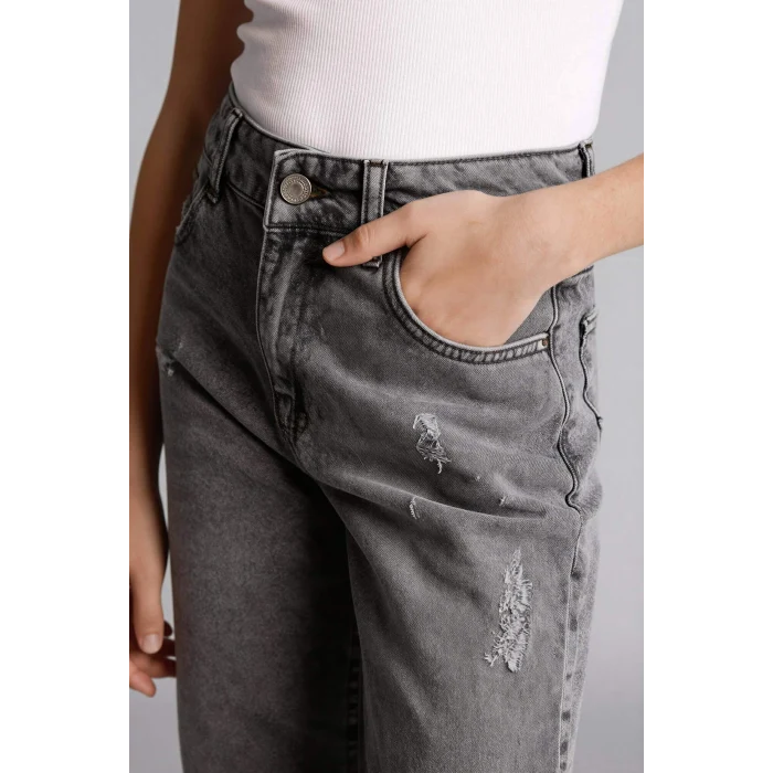 Defacto G9536A8NM55 Gri Straıght Wıde Jean Pantolon Kız Çocuk