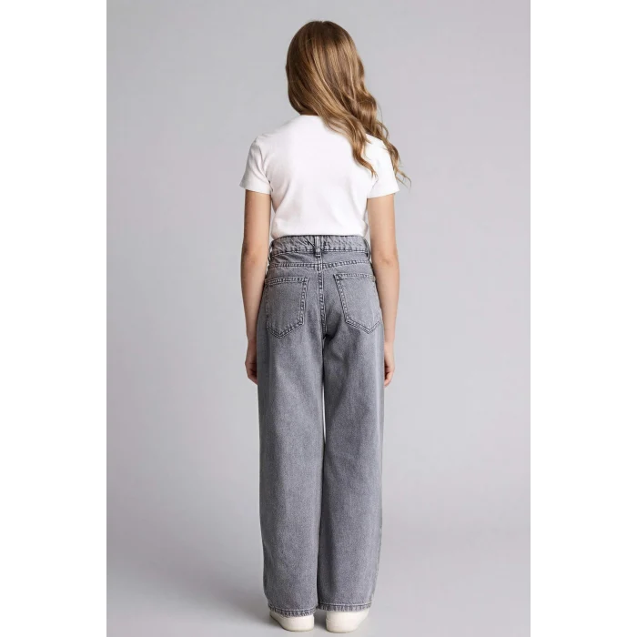 Defacto G9536A8NM55 Gri Straıght Wıde Jean Pantolon Kız Çocuk