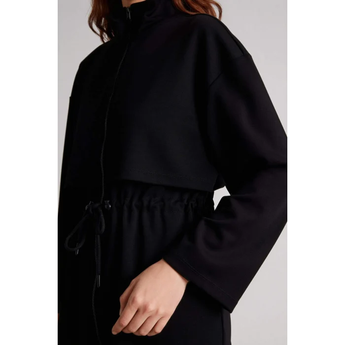 Defacto G5508AXBK81 Siyah Regular Fıt Dik Yaka Hırka