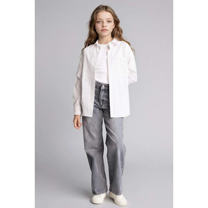 Defacto G7384A8WT34 Beyaz 2li Oxford Gömlek Kız Çocuk