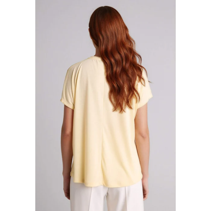 Defacto H1454AXBG366 Bej Bisiklet Yaka Baskılı Kısa Kollu Tişört