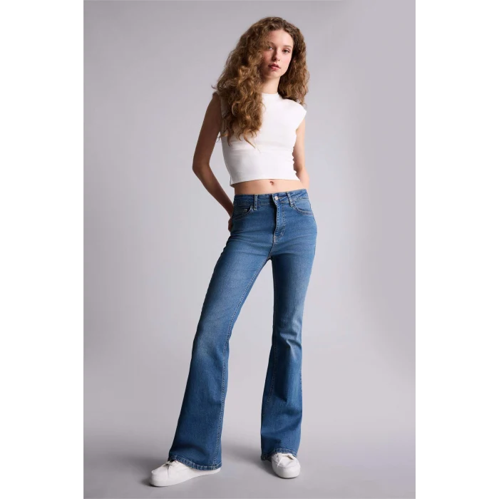 Defacto H1129AXWT32 Beyaz Fitted Ribana Tişört