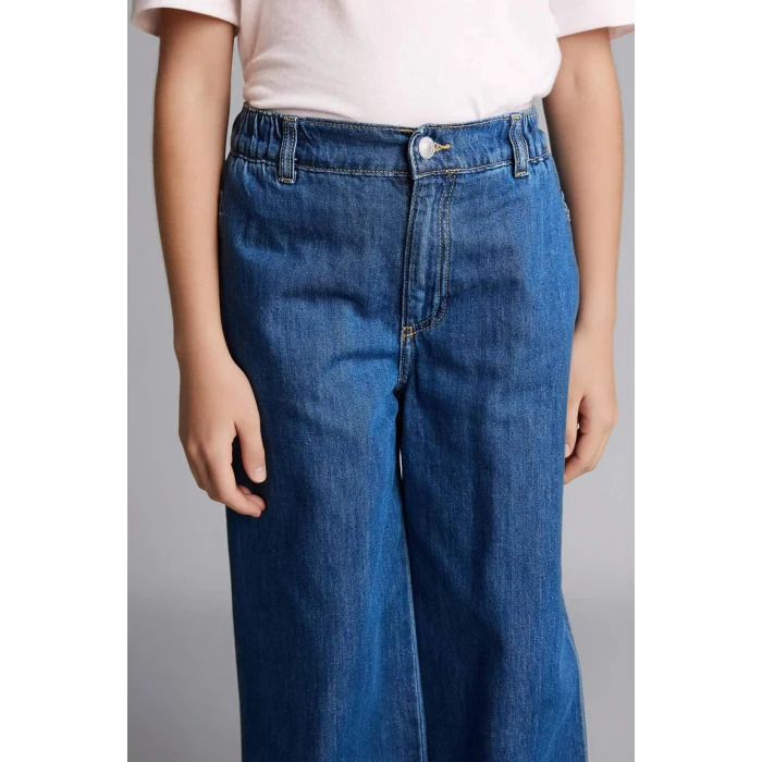 Defacto G0304A8NM28 Mavi Wıde Leg Jean Pantolon Kız Çocuk