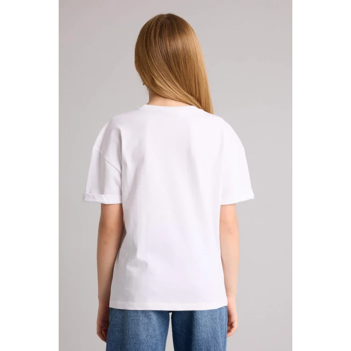 Defacto G8184A8WT34 Beyaz Dısney Lılo & Stıtch Tişört Kız Çocuk