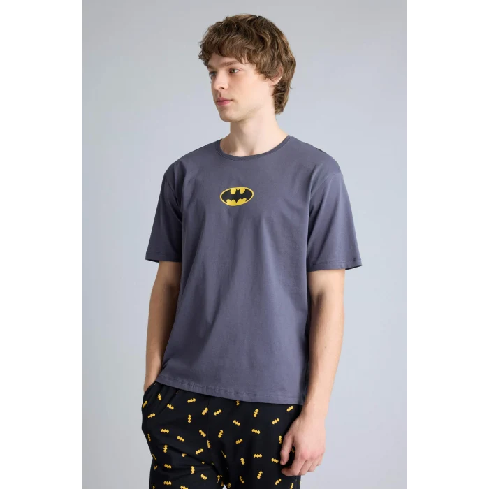 Defacto D2604AXAR150 Antrasit Batman Regular Fıt Kısa Kollu 2li Takım