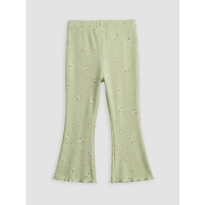 LCW baby Bej Çiçek Desenli Kız Bebek Bluz ve Tayt