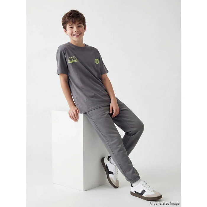 LCW Kids Gri Beli Lastikli Erkek Çocuk Jogger Eşofman Altı