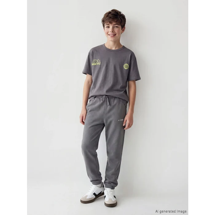 LCW Kids Gri Beli Lastikli Erkek Çocuk Jogger Eşofman Altı