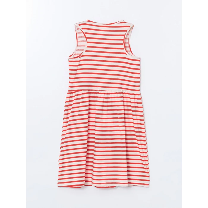 LCW Kids Kırmızı Bisiklet Yaka Kız Çocuk Elbise