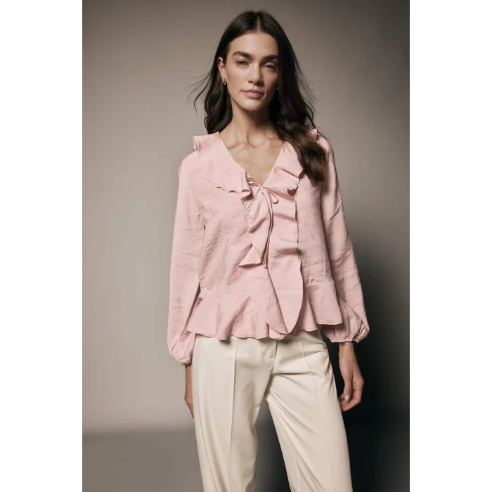 Defacto G1971AXBR86 Bordo Volanlı Modal Bluz