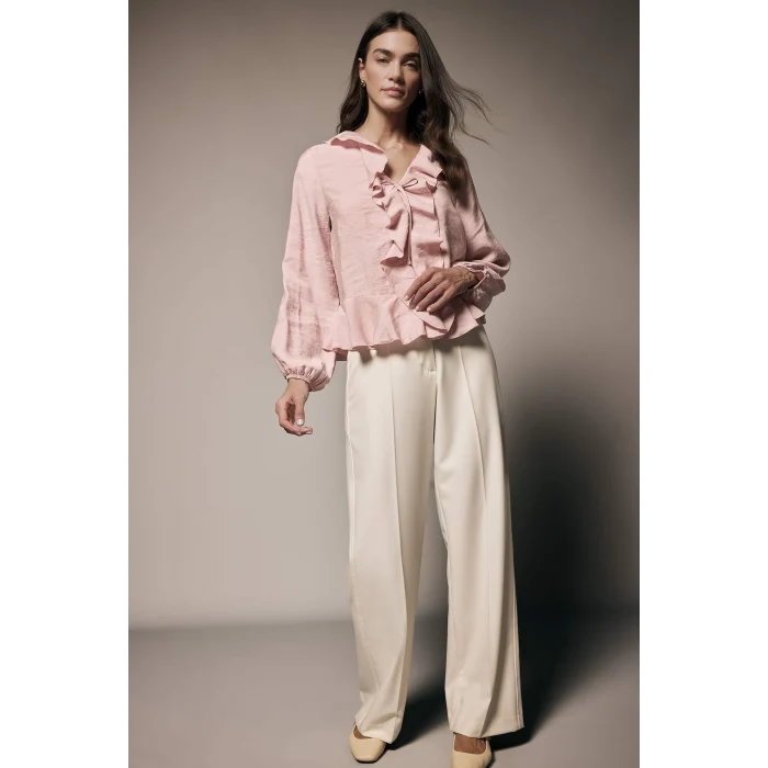 Defacto G1971AXBR86 Bordo Volanlı Modal Bluz