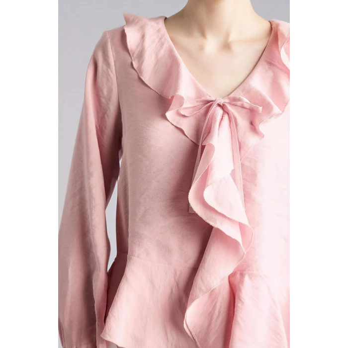 Defacto G1971AXBR86 Bordo Volanlı Modal Bluz