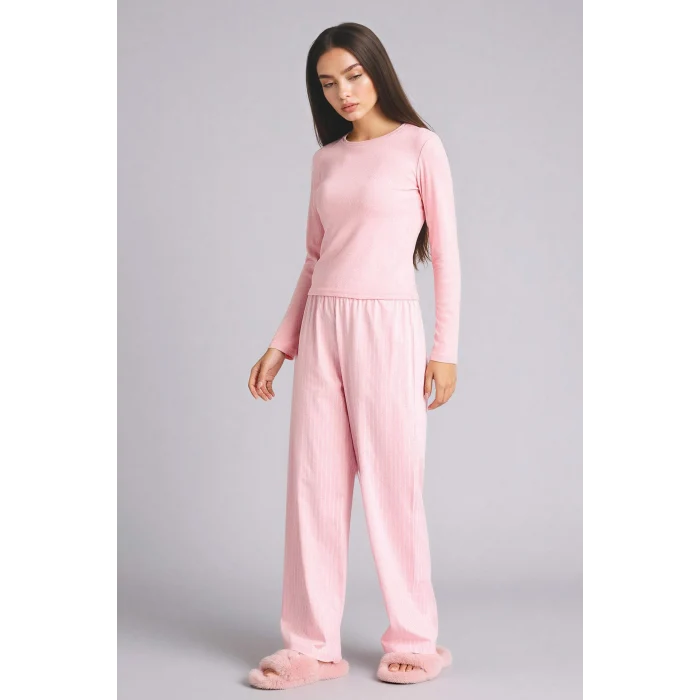 Defacto H0722AXPN149 Pembe Regular Fıt Uzun Kollu 2li Takım