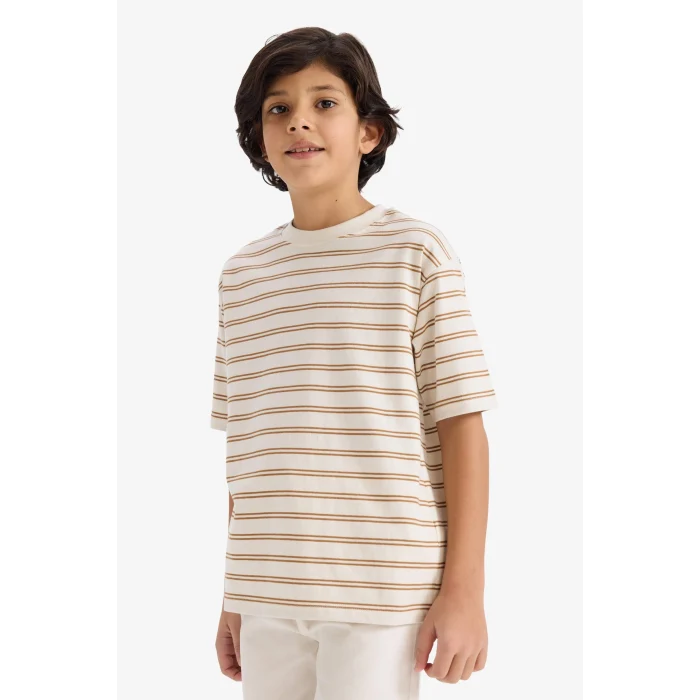 Defacto G4404A8ER105 Ekru Tişört Erkek Çocuk