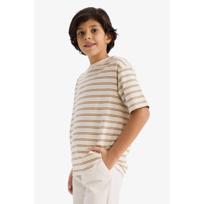 Defacto G4404A8ER105 Ekru Tişört Erkek Çocuk