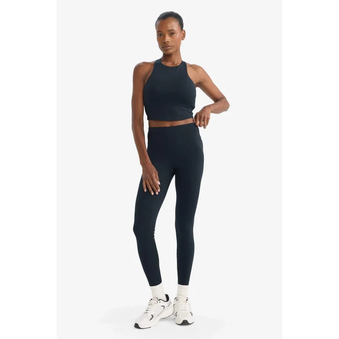 Defacto B4147AXBK81 Siyah Yüksek Bel Beli Saran Tayt