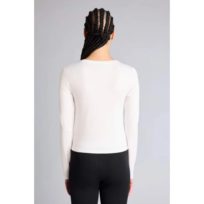 Defacto G0688AXER105 Ekru NBA Brooklyn Nets Uzun Kollu Tişört