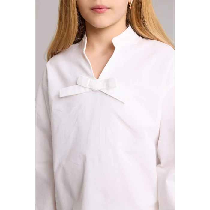 Defacto G7550A8WT34 Beyaz Poplin Bluz Kız Çocuk