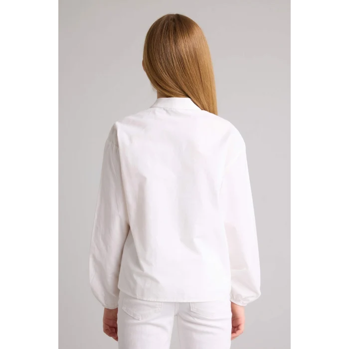 Defacto G7550A8WT34 Beyaz Poplin Bluz Kız Çocuk