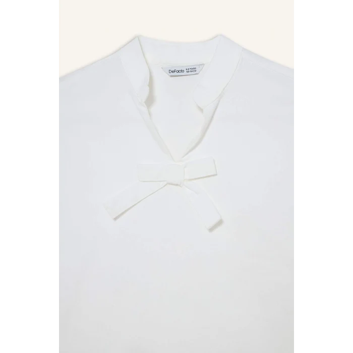 Defacto G7550A8WT34 Beyaz Poplin Bluz Kız Çocuk