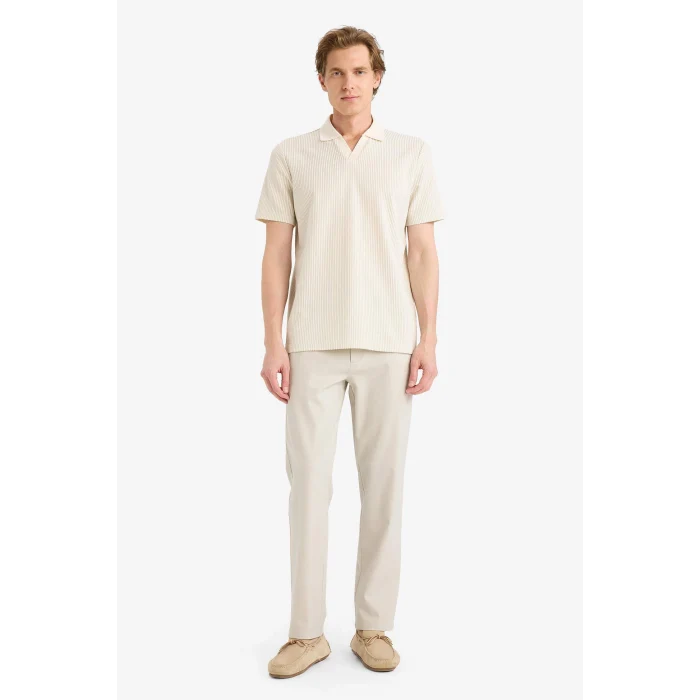 Defacto F9861AXBG776 Bej Regular Fıt Polo Yaka Kısa Kollu Polo Tişört