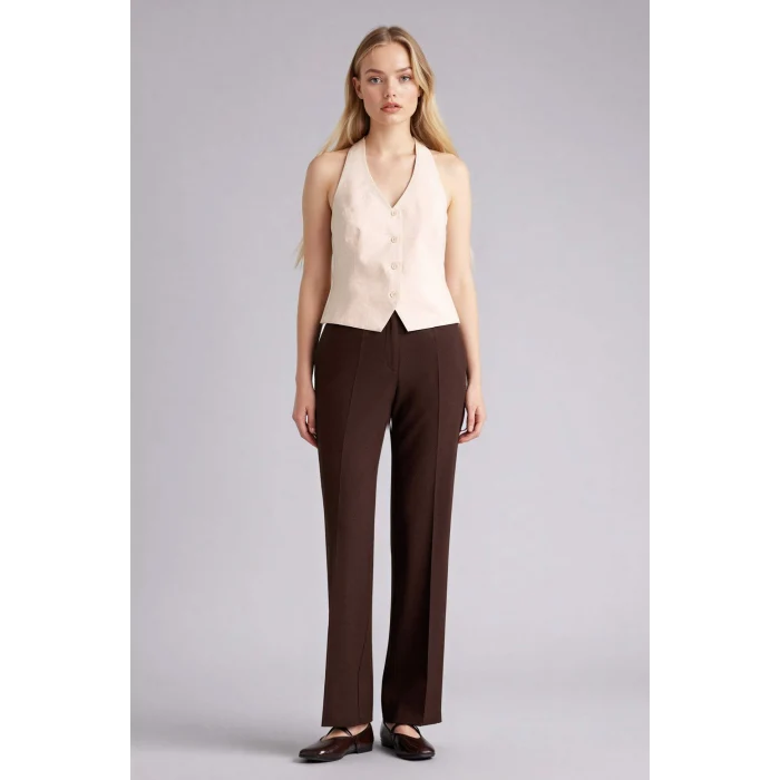 Defacto F7380AXBN340 Kahve Straıght Fıt Normal Bel Düz Paça Pantolon