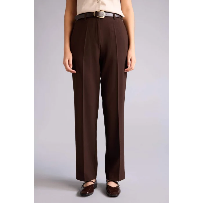 Defacto F7380AXBN340 Kahve Straıght Fıt Normal Bel Düz Paça Pantolon