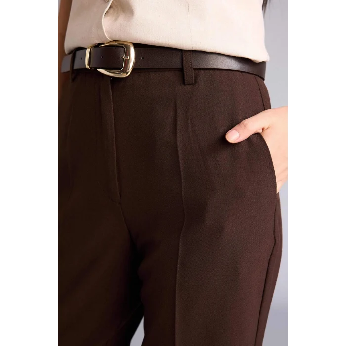 Defacto F7380AXBN340 Kahve Straıght Fıt Normal Bel Düz Paça Pantolon