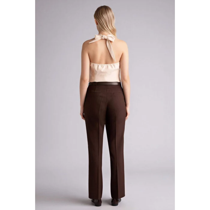 Defacto F7380AXBN340 Kahve Straıght Fıt Normal Bel Düz Paça Pantolon