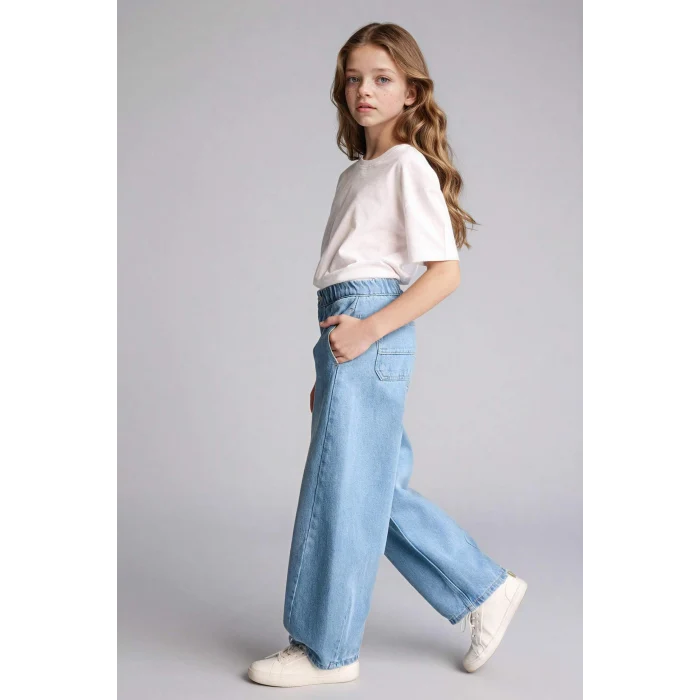Defacto G0248A8NM28 Mavi Balloon Fıt Jean Pantolon Kız Çocuk