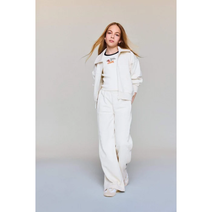 Defacto G6822A8ER117 Ekru Fermuarlı Hırka Kız Çocuk