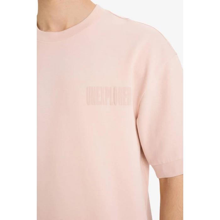 Defacto F8142AXPN287 Pembe Nefes Alabilen Loose Fit Baskılı Tişört