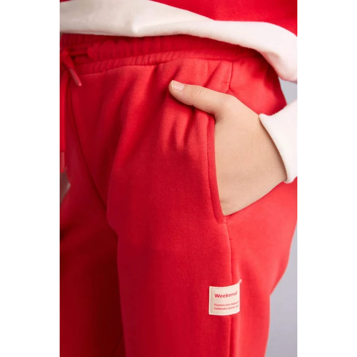Defacto G0578A8RD227 Kırmızı Jogger Eşofman Altı Kız Çocuk